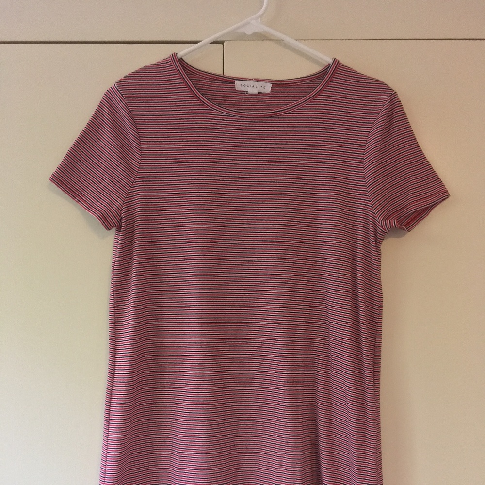 Short striped T-shirt dress
